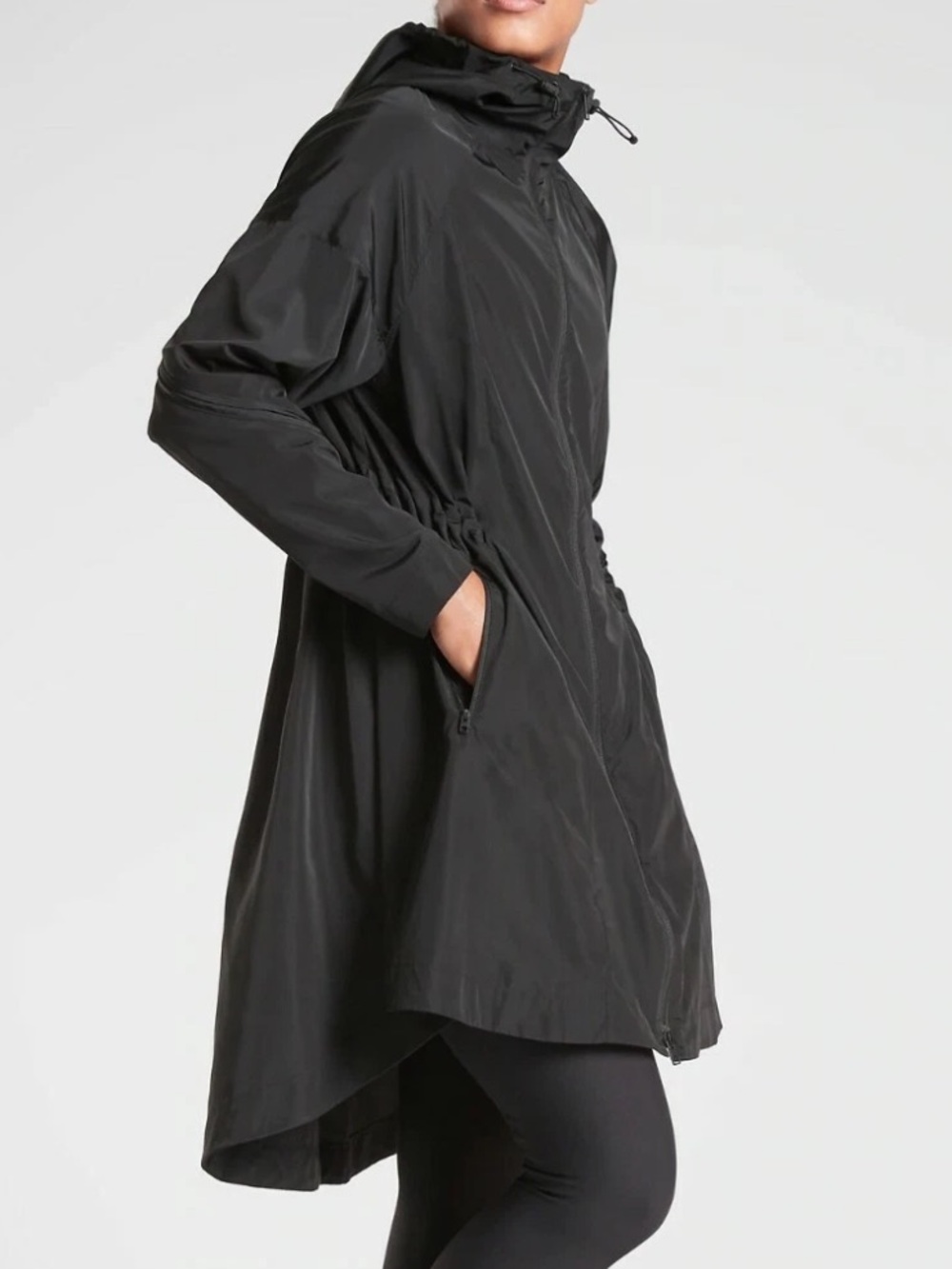 Athleta Solar Wind & Rain Anorak‎ Full Zip Jacket Black Size Small